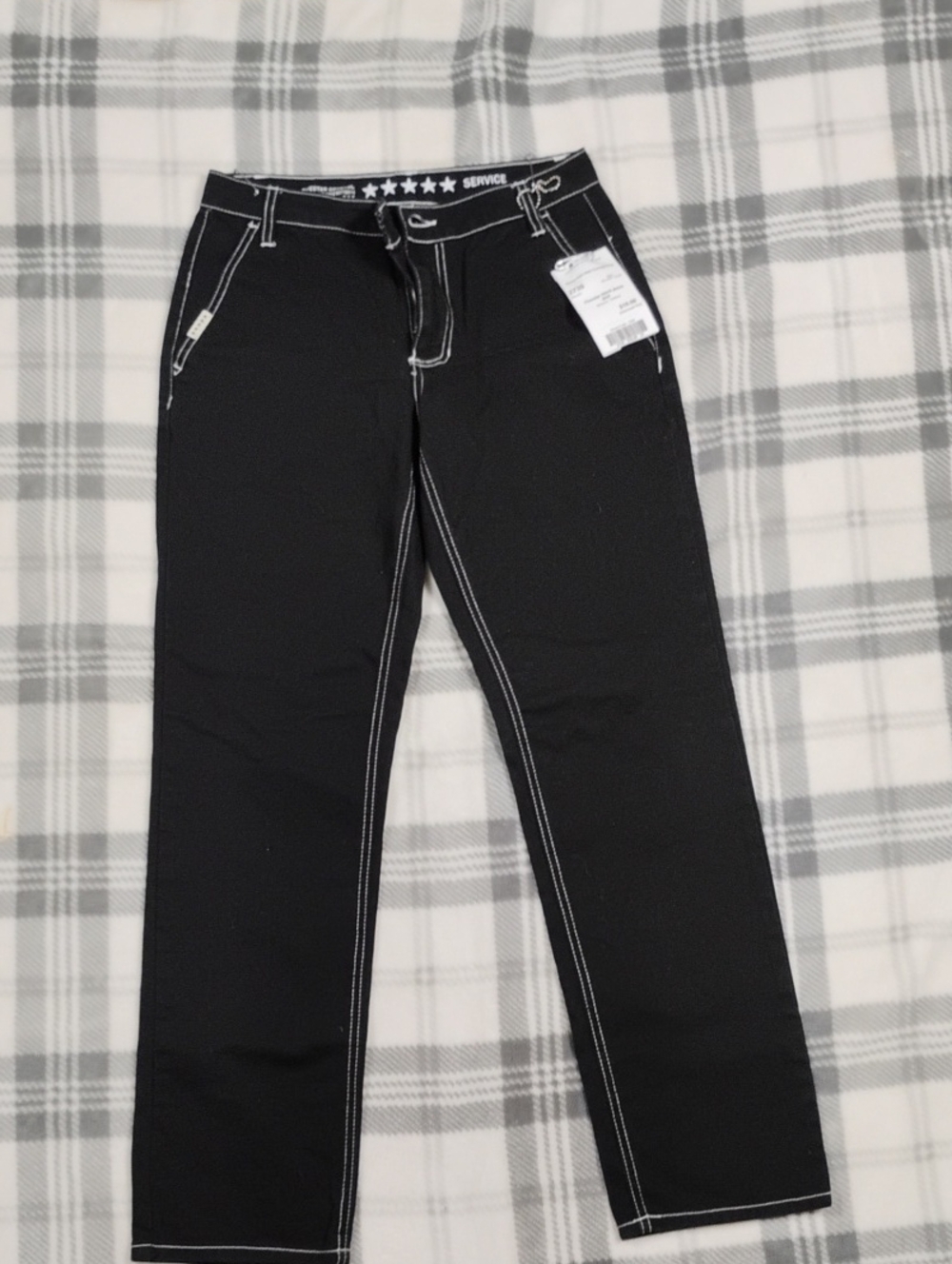 Women’s Black Contrast-Stitch Jeans